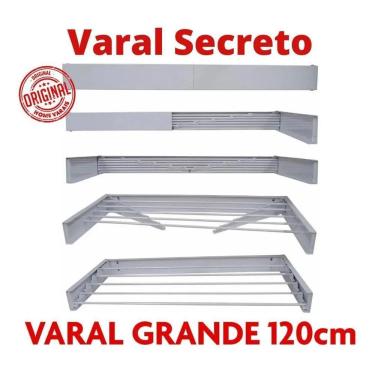 Imagem de Varal Mágico 120 Cm 7 Varetas Apartamento Kitnets Casas