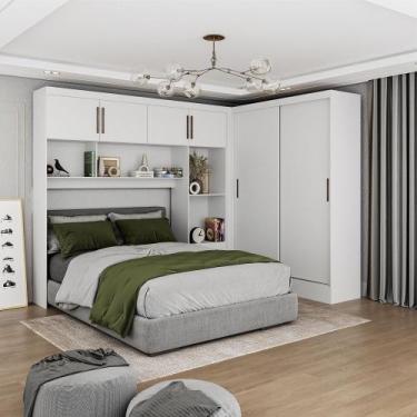 Imagem de Quarto Modulado Casal 6 Portas Belém Carioca Móveis, Branco