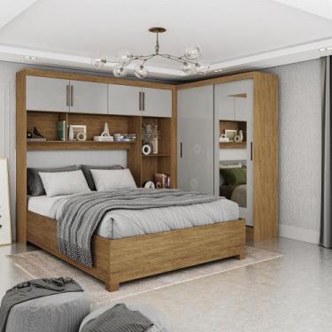Imagem de Quarto Modulado Casal  com Espelho e Cama 6 Portas Belém Carioca Móvei