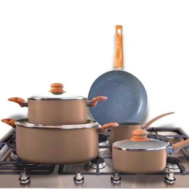 Imagem de Panelas Antiaderentes Revestimento Cerâmico  Cozinhar  Menos Óleo - Lo