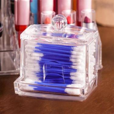 Imagem de Porta cotonetes de acrílico com tampa 9x7,2x7,5 - DL FESTAS