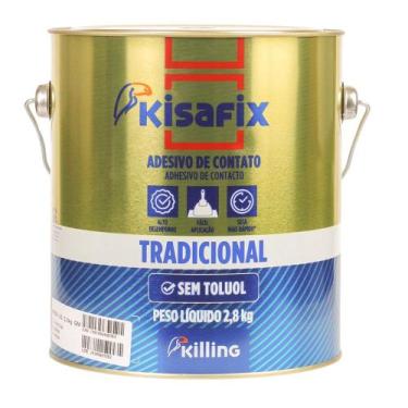 Imagem de Cola Adesivo de Contato 250 Embalagem 2,8 Kg sem Toluol Kisafix Killin