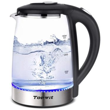 Imagem de Chaleira Elétrica 2L com Desligamento Automático, Aço Inoxidável, 1000W, 110v, TOPWIT, Preto