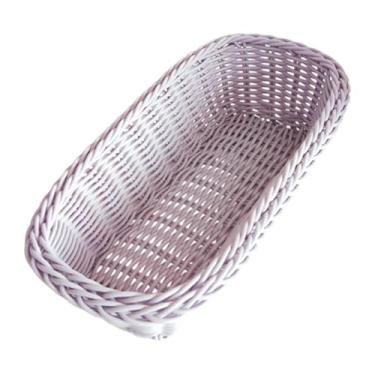 Imagem de IEUDNS Cesta de frutas decorativas de cesta portátil de pão organizador de mesa para café da manhã vegetais de vegetais de cafeteira restaurante, Roxo