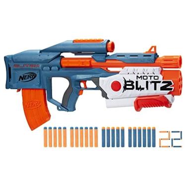 Imagem de Nerf Elite 2.0 Motoblitz Blaster com escopo, motorizado 10-Dardos Blasting, Airblitz 6 Dardos, 22 Dardos, Brinquedos Ao Ar Livre para Meninos e Menina
