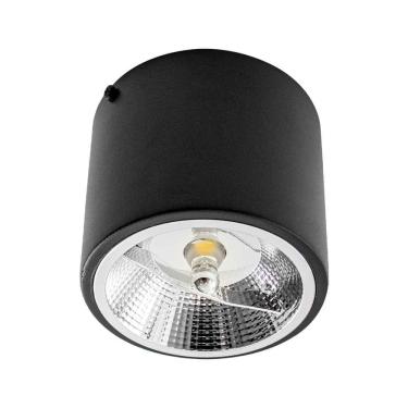 Imagem de Plafon Sobrepor Redondo Preto 1 Foco + LED AR111 Br. Frio Starlumen ST2947