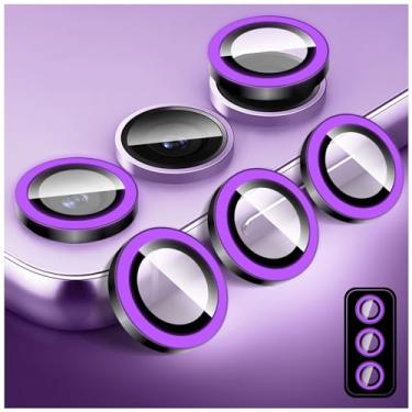 Imagem de Zeponny Protetor de lente de câmera luminosa para Samsung Galaxy S24/S23/S23+/S23 FE, protetor de tela de vidro temperado colorido noctilucente, anéis de liga de alumínio antiarranhões que brilham no