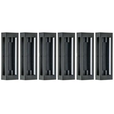 Imagem de Kit 6 Arandelas Pretas Prime 13x8x40cm 2 Lâmpadas E27 Dital Luminárias Externas Internas