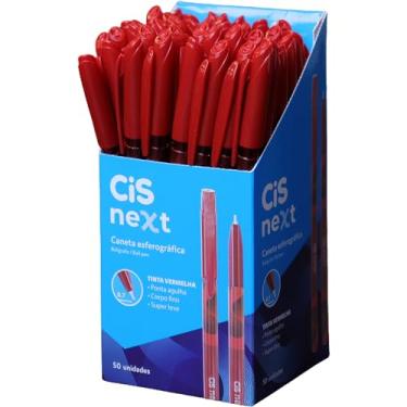 Imagem de CIS, Caneta Esferografica 0,7 mm NEXT, Caixa com 50 unidades, cor Vermelha