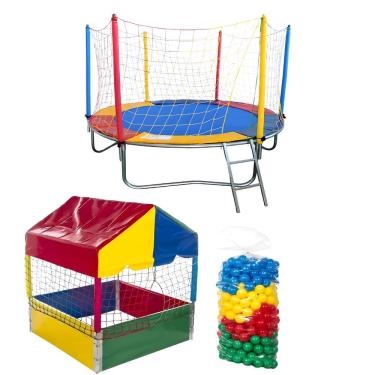 Imagem de Cama Elástica Pula Pula 2,30m Nacional + Piscina de Bolinhas 1,00m + 500 Bolinhas