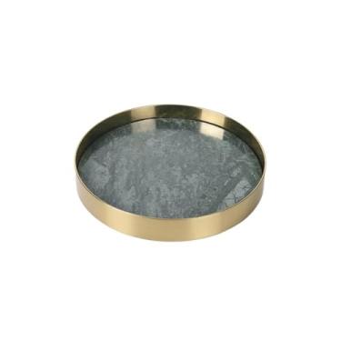 Imagem de Bandeja de serviço Bandeja circular para armazenamento de joias, pia do hotel, produtos de higiene pessoal, bandeja para casa, sala de estar, xícara de chá, bandeja de pastelaria para chá da tarde Ban