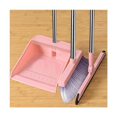 Imagem de SUREK Conjunto moderno de vassoura de cabo longo e pá de lixo, ferramentas de limpeza para casa, conveniente
