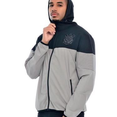 Imagem de Jaqueta Corta Vento Corinthians Cinza Masculina-Masculino