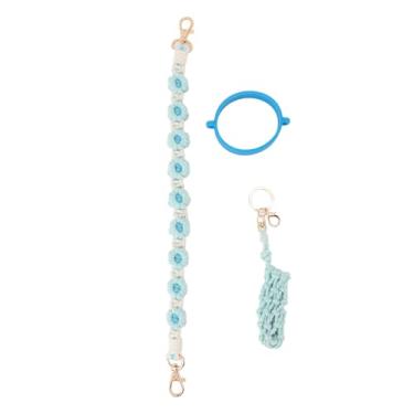 Imagem de Suriled Water Bottle Strap Terty Tolder Beder por 16 a 40 Onças Com Padrão Floral e Silicone de Grau Alimentar (Azul)