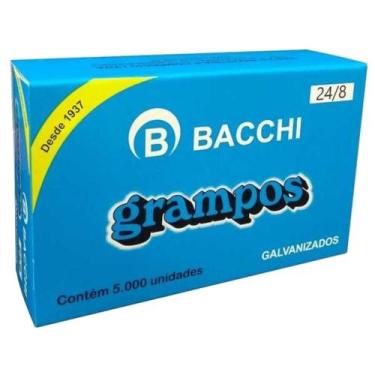 Imagem de Grampo galvanizado 24/8 caixa com 5000 unidades - bacchi