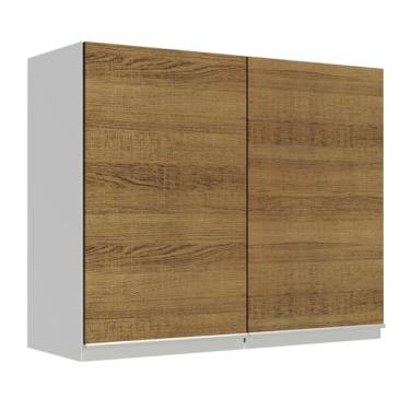 Imagem de Armario Aereo Madesa Glamy G258009BGL Branco/Rustic SE