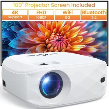 Imagem de Projetor HAPPRUN com WiFi e Bluetooth - 1080P e 12000 Lumens