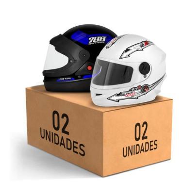 Imagem de Kit 2 Capacete Fechado Sport Moto 788 + Liberty 4 Kids Feminino Mascul