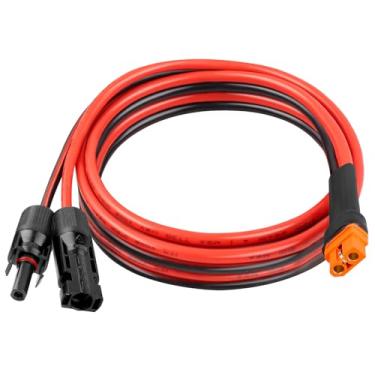 Imagem de Cabo de extensão solar de 10 AWG para XT60i 3 6 10 35 50 75 100 pés Conector de cabo adaptador resistente XT60i para estação de energia portátil, painel solar, trailer, bateria