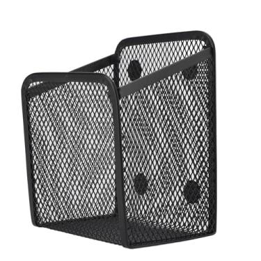 Imagem de Copo do Portador da Caneta, Malha Industrial Magnética Preta Elegante Portador de Caneta Elegante Portador de Caneta Semi -cilíndrica Organizador Espaçoso para a Escola de (1PC)