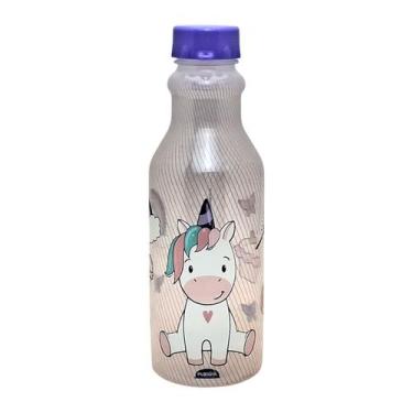 Imagem de Garrafinha de Água Infantil 500 ML Escolar Plasútil, Unicórnio