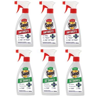 Imagem de Kit com 3 Eliminador de Odores desagradáveis e 3 Anti Mofo (Eliminador