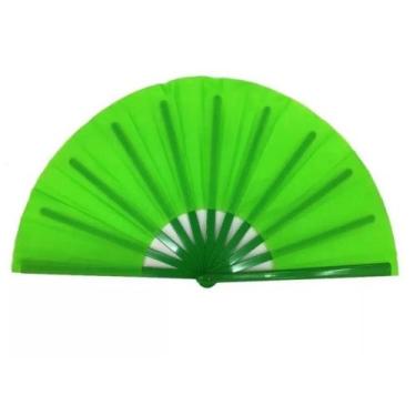 Imagem de Leque Oriental Grande Dança Kung Fu Taí Chi Chuan Liso Performance Cul