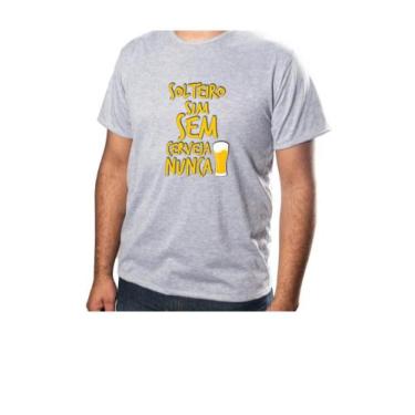 Imagem de Blusa Camisa Cinza Básica Personalizada Solteiro Sim Sem Cerveja Nunca