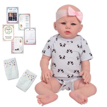Imagem de Bebe Reborn Boneca Realista Linda Corpo de Silicone 48cm - Cegonha Reb