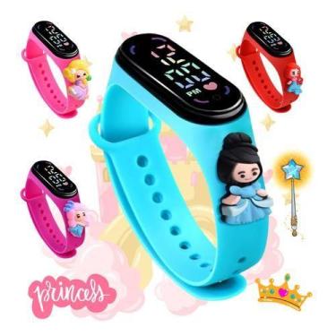 Imagem de Relógio Digital Led Infantil A Prova D'água Princesas Personagens Anim