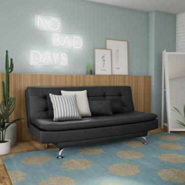 Imagem de Sofá-Cama 3 Lugares Casal Premium Precious Preto - Mobly