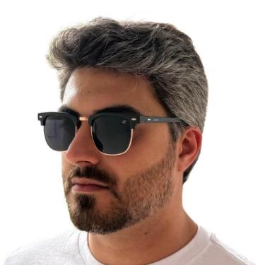 Imagem de Óculos De Sol Club Quadrado Finoti Original Feminino Masculino, Preto 