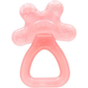 Imagem de Mordedor buba com agua e chocalho rosa vai na geladeira textura ergonô