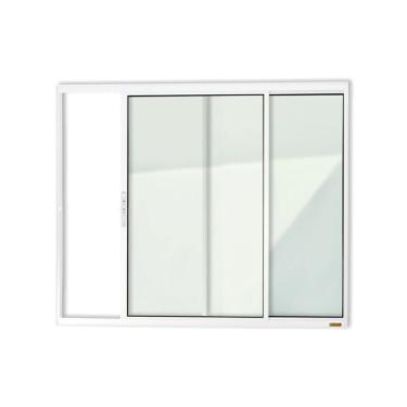 Imagem de Janela Confort 2 Folhas Vidro Liso 80cm X 100cm Brimak Branco