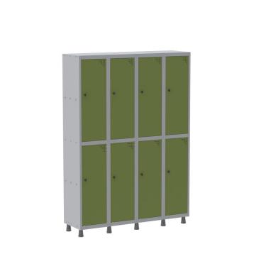 Imagem de Armário Roupeiro 8 Portas Aço Grp 504/8 Pandin Móveis Cinza/verde Miró