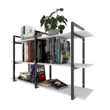 Imagem de Prateleira Industrial Moveis Escritorio Quarto Estante Infantil Livro Branco Organizador Brinquedos