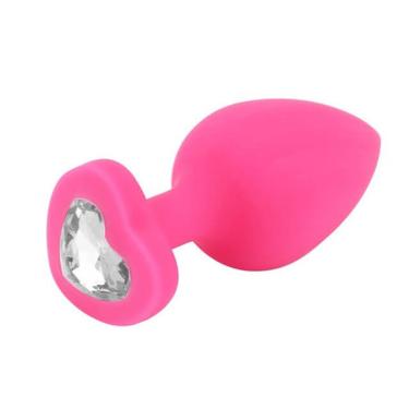 Imagem de Plug Anal Com Joia Base Formato De Coração Excita E Dilata - Pink