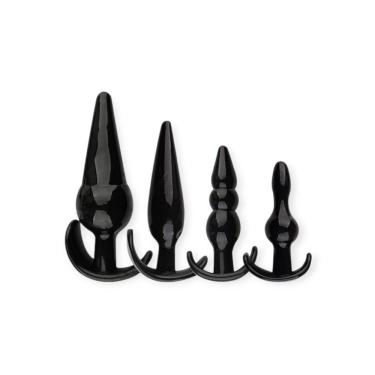 Imagem de Kit Com 4 Plugs Anais Em Silicone - Lovetoys - Preto