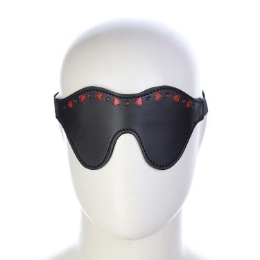 Imagem de Venda Preta Com Detalhes De Coração Coleção Blindfold Lovetoys Preto E Vermelho