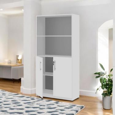 Imagem de Armário Estante Com Prateleiras Lumiere Branco