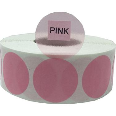 Imagem de Etiquetas transparentes rosa 25 mm redondas 500 unidades