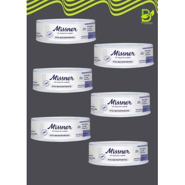 Imagem de Fita Microporosa Branca 1,2cm x 4,5m  Hipoalergênica  Kit com 6 Unidad