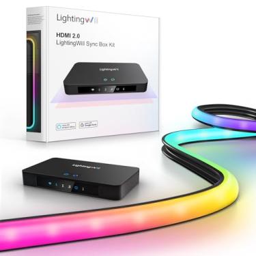 Imagem de LightingWill Fita De Led 9,8 Pés Para Tvs 40-50 Polegadas, Sincronização Rgb-Ic Inteligente Com Tela E Caixa Hdmi 4K Hdr, Funciona Alexa Google Home