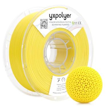 Imagem de YXPOLYER Filamento de impressora 3D PLA Pro PLA flexível amarelo para impressão de basquete sem ar, leve de alta elasticidade PLA macio 1,75 mm, 1 kg com carretel de PC reutilizável para AMS