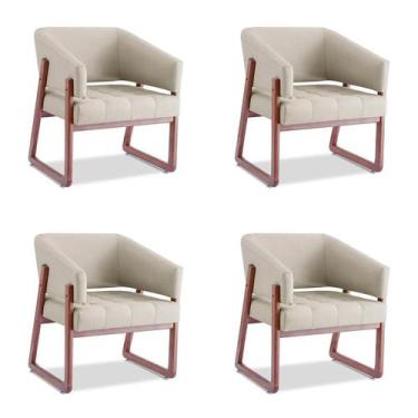 Imagem de Conjunto com 4 Poltronas Air Areia - Mobly
