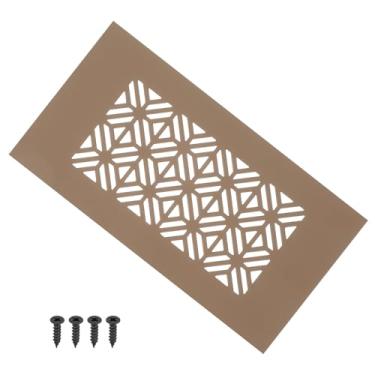 Imagem de PATIKIL Capa de ventilação de porta de 15 x 7 cm, capa de ventilação de grade de alumínio resistente com parafusos de montagem para porta de guarda-roupa de armário, marrom