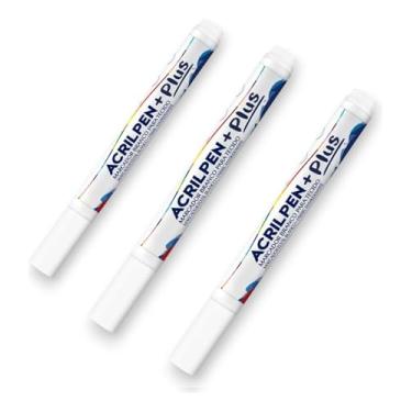 Imagem de Caneta Para Tecido Acrilpen 3 Unidade - Acrilex - Pintura Permanente e Personalização É Ideal Para Personalizar E Detalhar Seus Projetos De Tecido Com Precisão E Durabilidade (519 Branco)