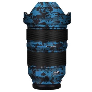 Imagem de Adesivo de câmera antiarranhões com tampa de lente para Panasonic Lumix S 24-70 mm F2.8 Película protetora decalque protetor corporal 24-70 2.8 (azul cavaleiro)