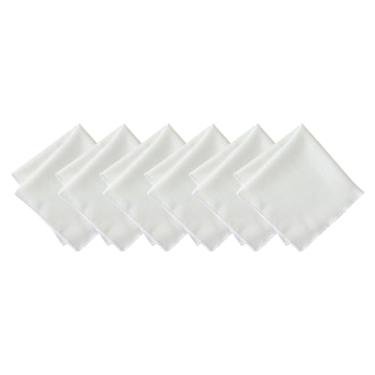 Imagem de Elrene Home Fashions Villeroy & Boch Guardanapos de pano bordados clássicos, conjunto de 6, 45,72 x 45,72 cm, branco – guardanapos de algodão reutilizáveis elegantes para mesa de jantar, casamentos e