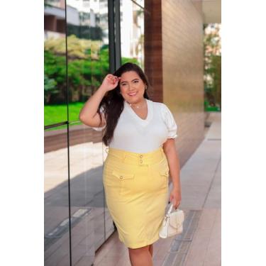 Imagem de Saia Hellen - Morena Sa, Amarelo, 54